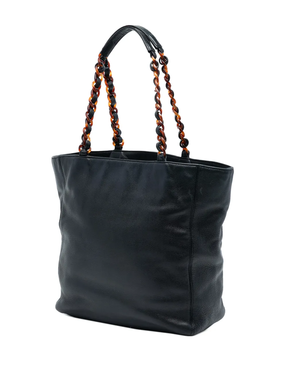 1997-1999 Cc Caviar Tortoise Chain Tote Bag