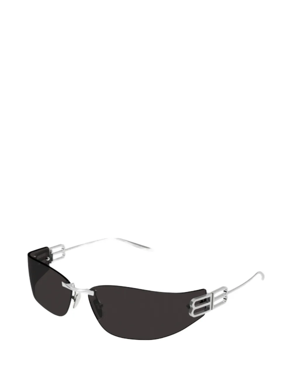 Balenciaga Eyewear Zonnebril met rechthoekig montuur en logo Zilver