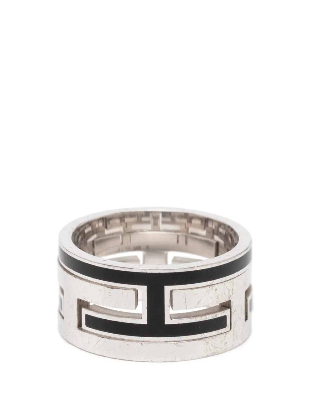 Hermès Pre-Owned Anello Move H smaltato in argento sterling 2000-2020 - Nero