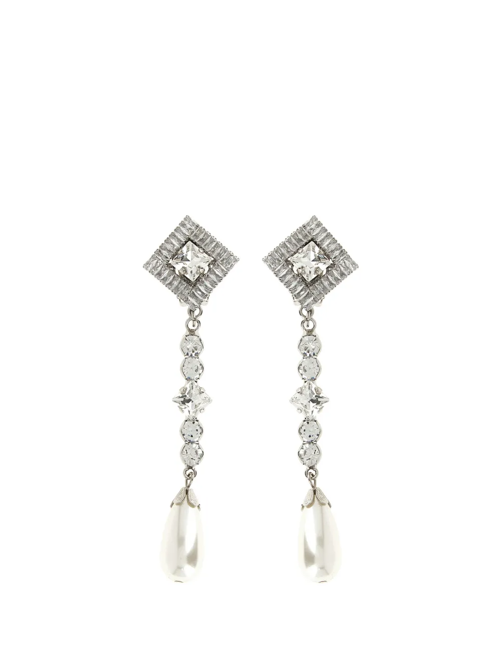 Alessandra Rich crystal-embellished drop earrings - Argento