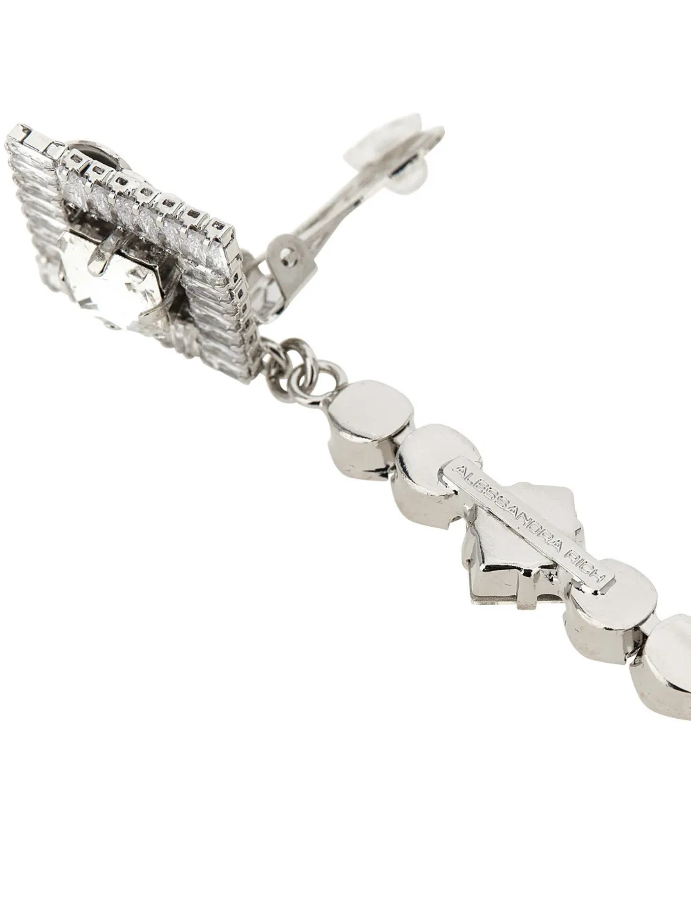  Alessandra Rich Crystal-embellished Drop Earrings - Silver 