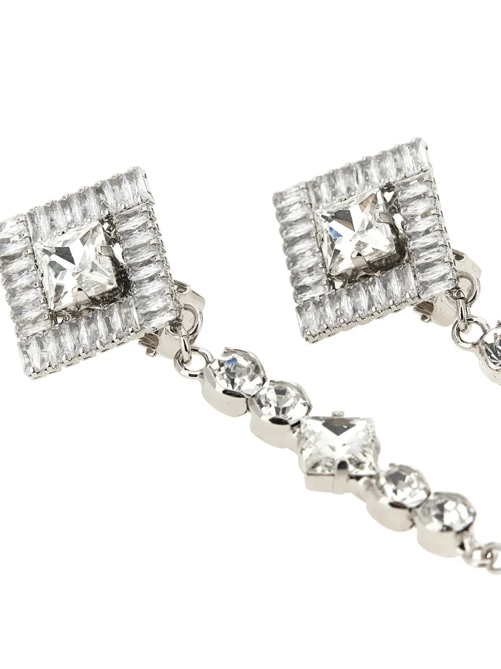  Alessandra Rich Crystal-embellished Drop Earrings - Silver 
