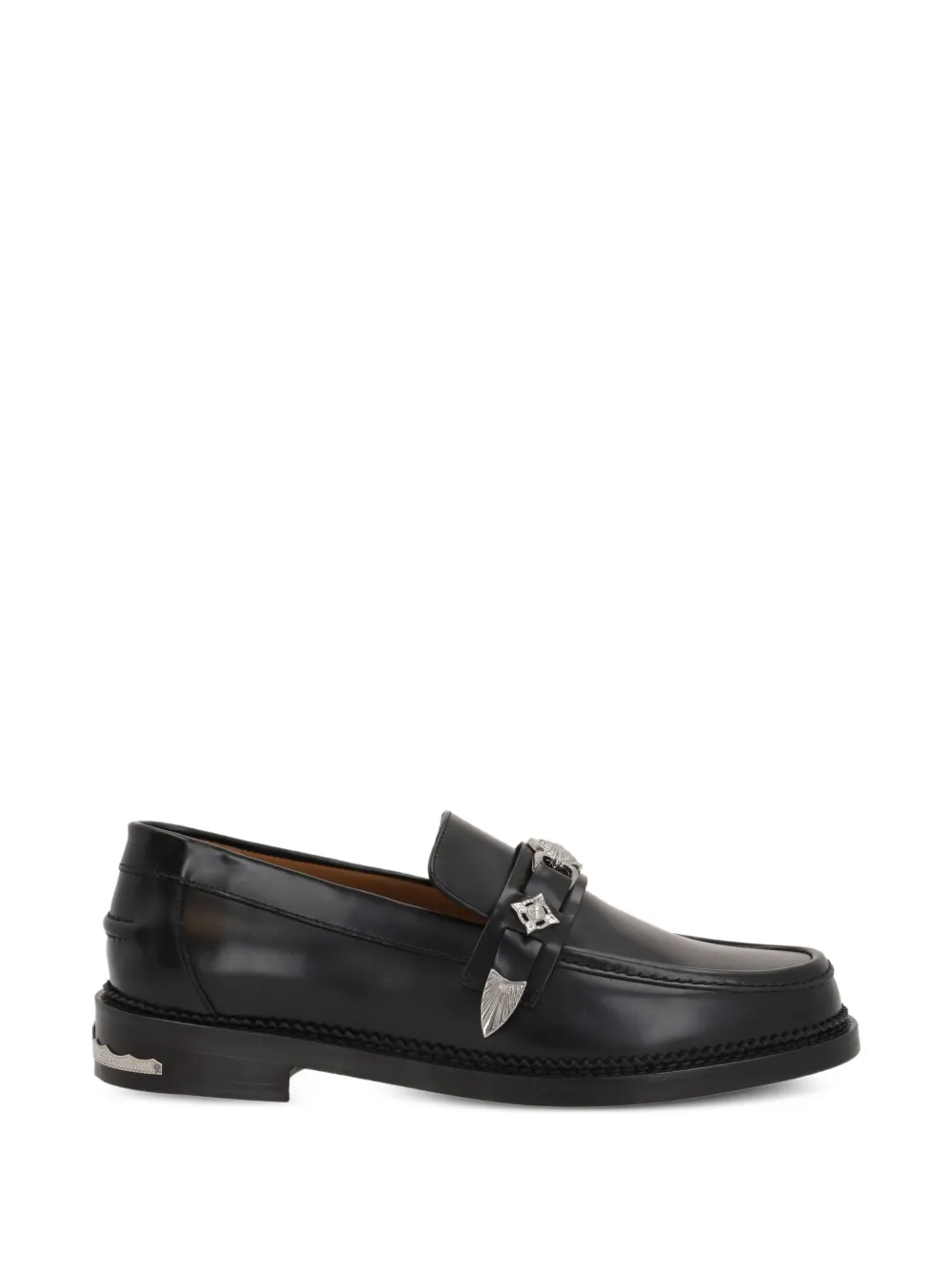 Toga Virilis studded-strap leather loafers - Nero