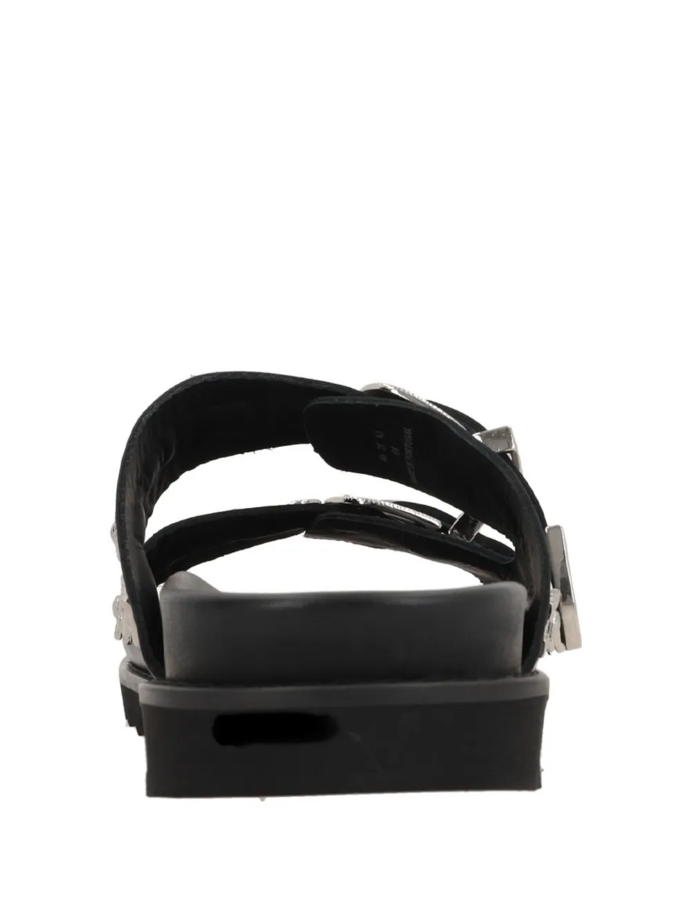 Toga Virilis Leren sandalen met studs en gespbandje Zwart