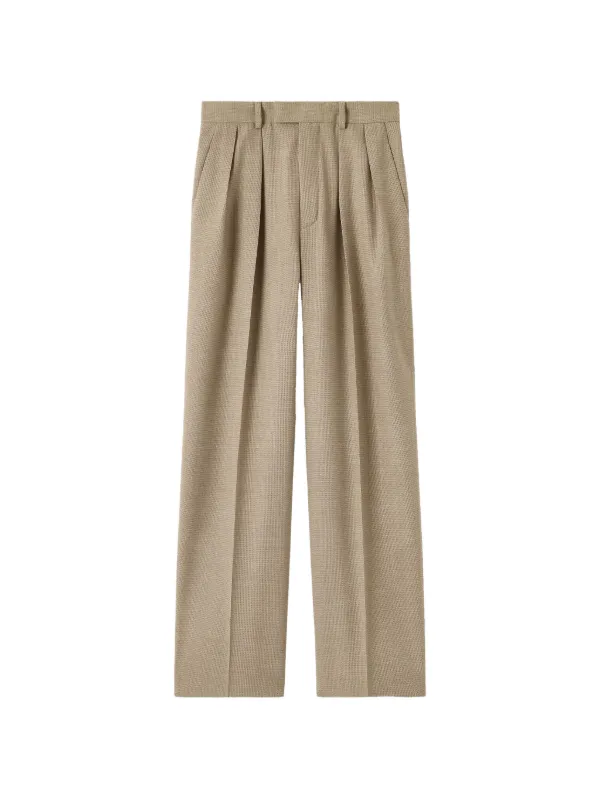 Loro Piana Pleated Wool Trousers in Neutrals