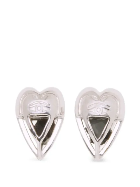 Capsule Eleven aretes en forma de corazón con ónix