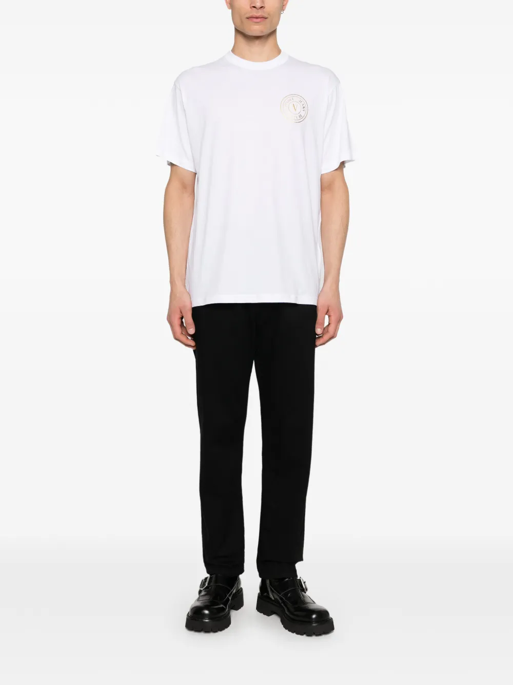Versace Jeans Couture T-shirt met logo Wit