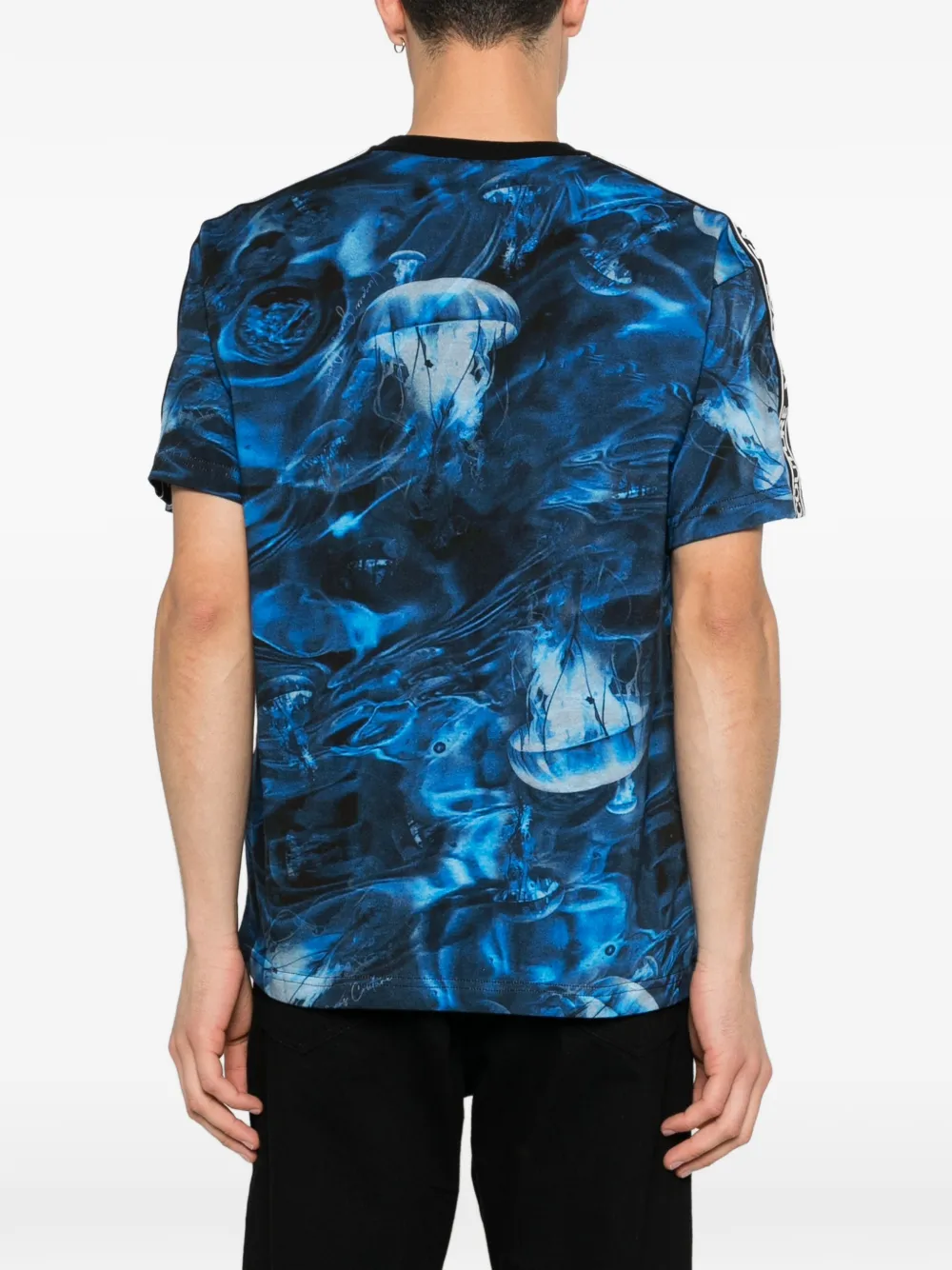 Versace Jeans Couture T-shirt met logoband Blauw