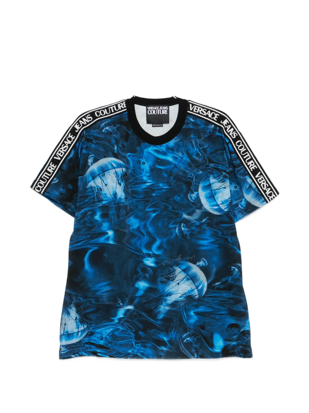 Versace Jeans Couture logo-tape graphic T-shirt - Blu