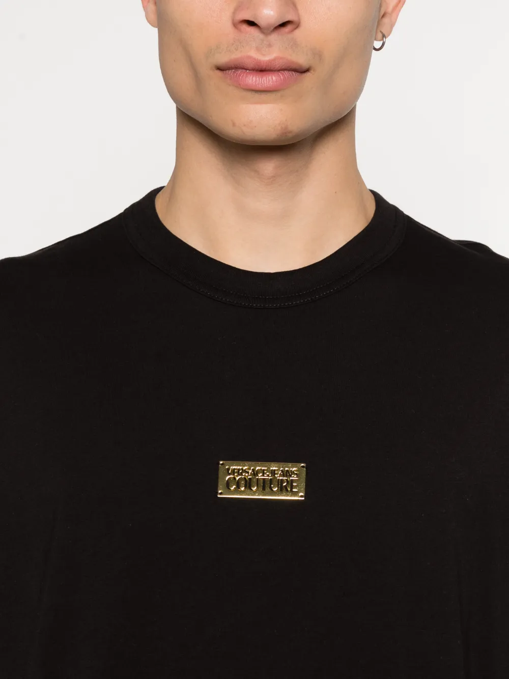 Versace Jeans Couture T-shirt met logo Zwart