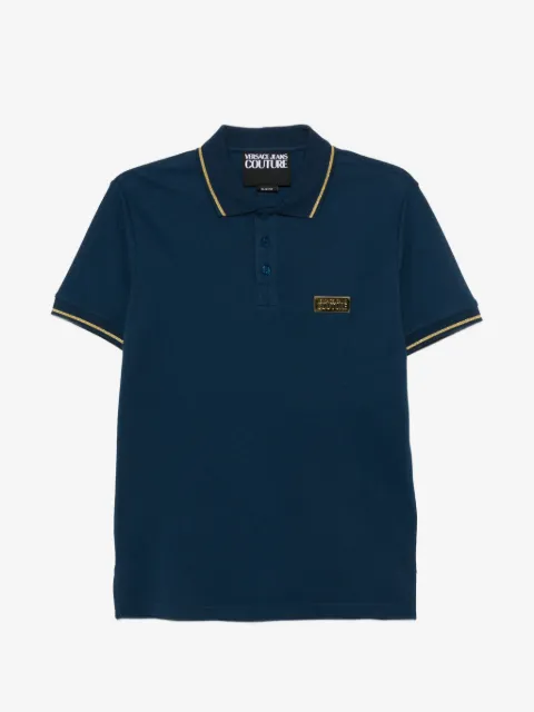 Versace Jeans Couture trim plaque polo shirt