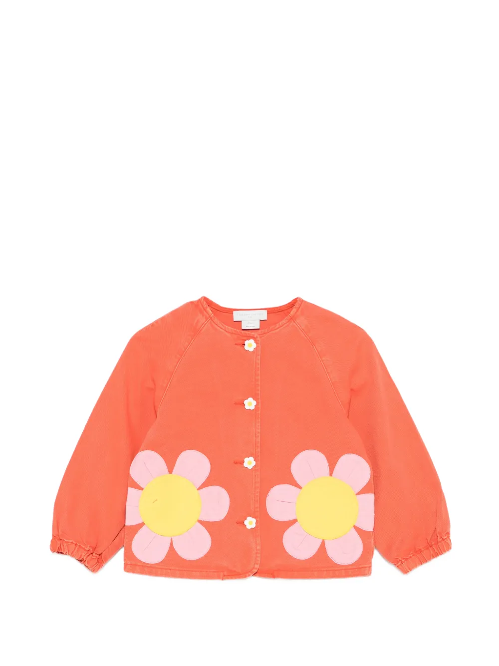 Stella McCartney Kids floral-appliqué jacket - Arancione
