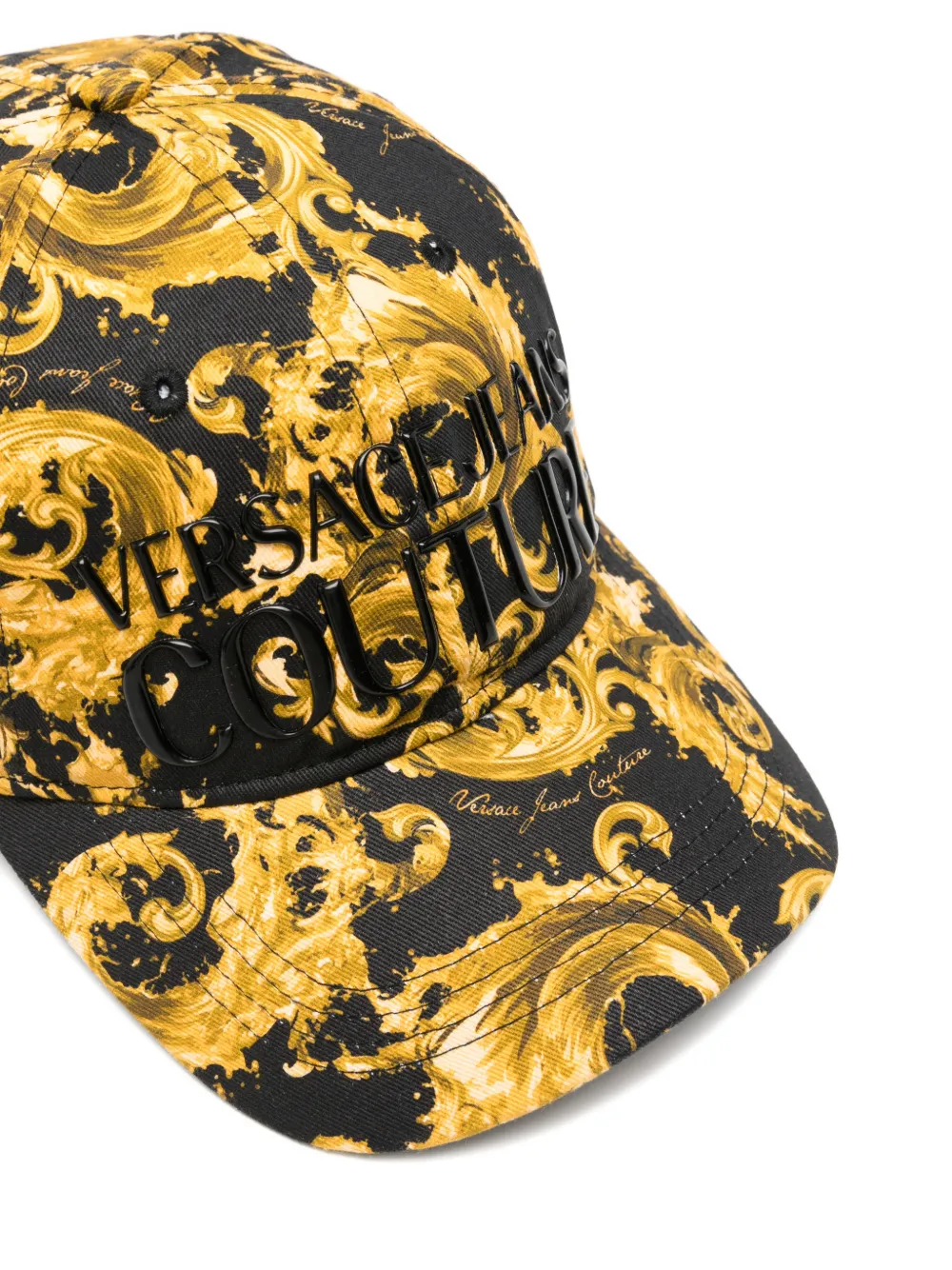  Versace Jeans Couture Baroque-pattern Cap Hat - Black 