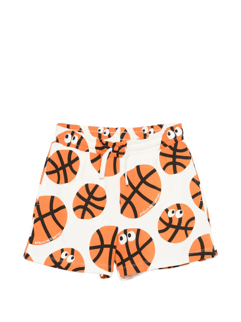 Stella McCartney Kids basketball-print shorts - Bianco