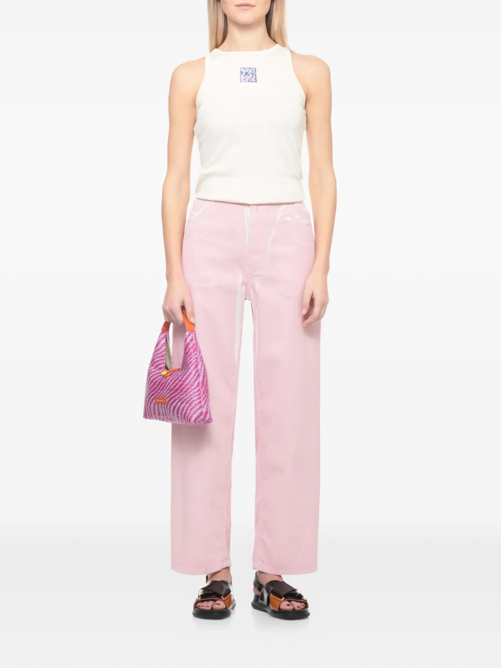  Marni Trapeze Logo-patch Tote Bag - Pink 