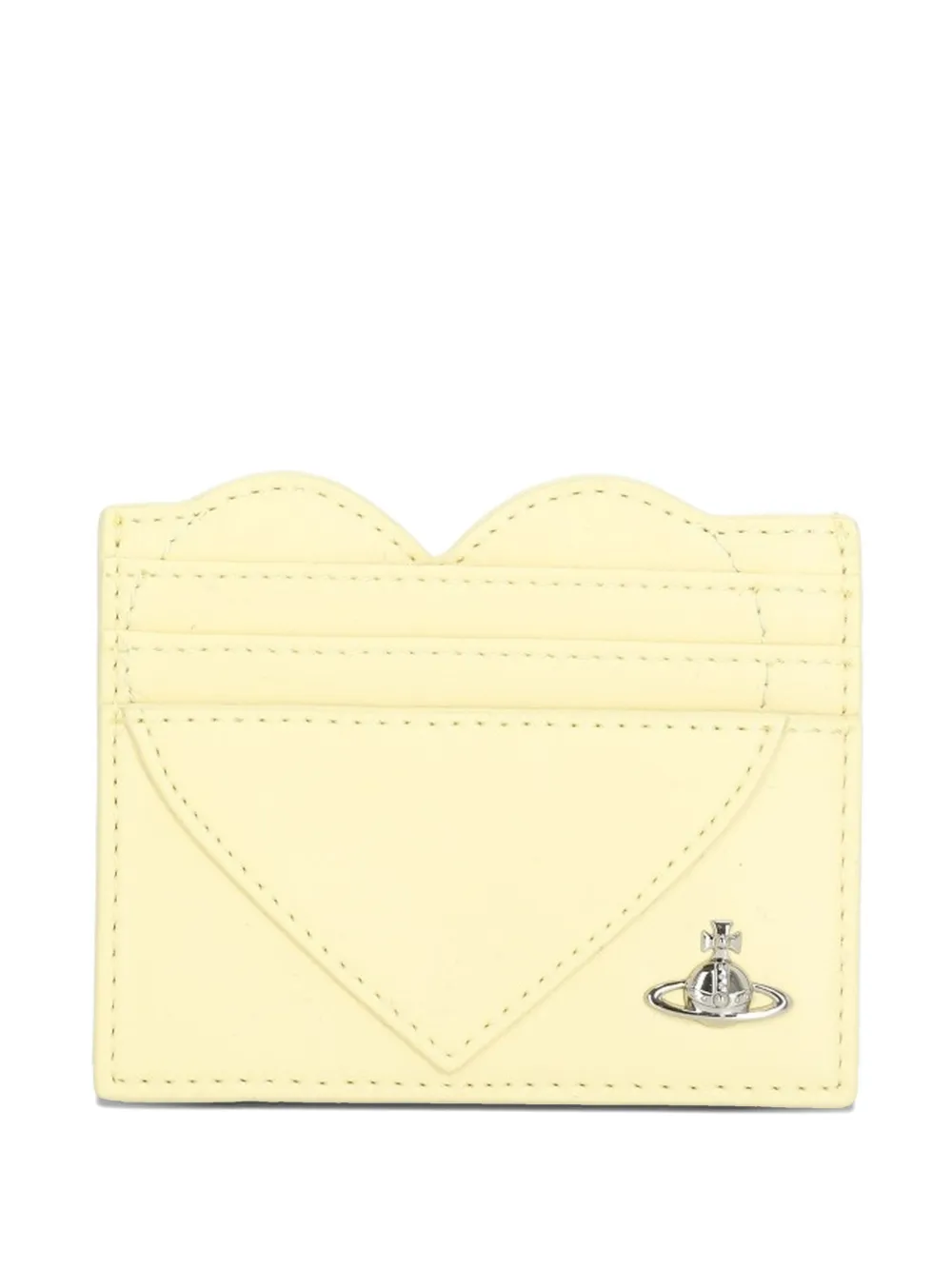 Vivienne Westwood Pu Smooth Heart Card Case In Yellow