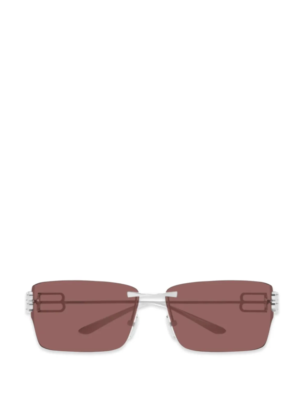 Balenciaga Eyewear rimless logo-detail sunglasses - Argento