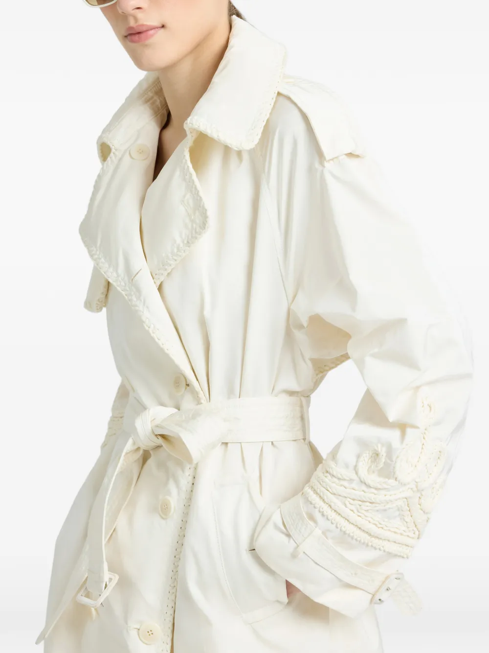 Ermanno Scervino Trenchcoat met borduurwerk Beige