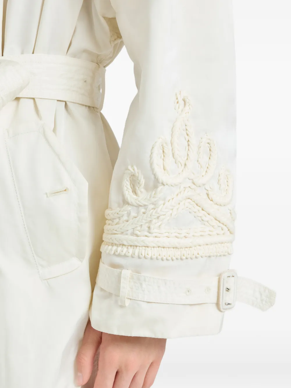 Ermanno Scervino Trenchcoat met borduurwerk Beige
