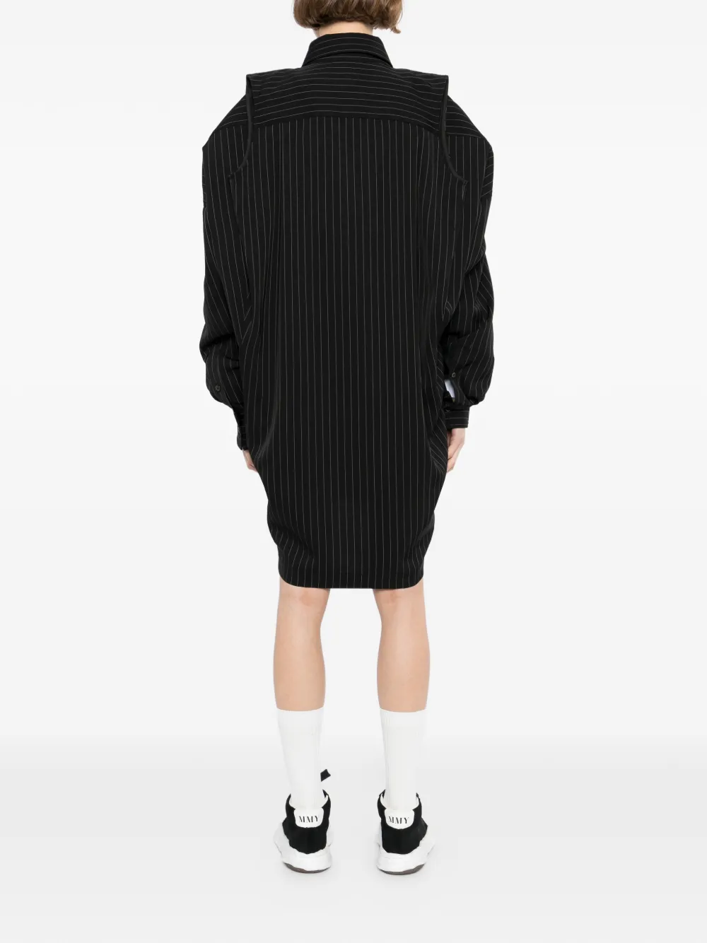 Maison MIHARA YASUHIRO Mini-jurk met krijtstreep Zwart