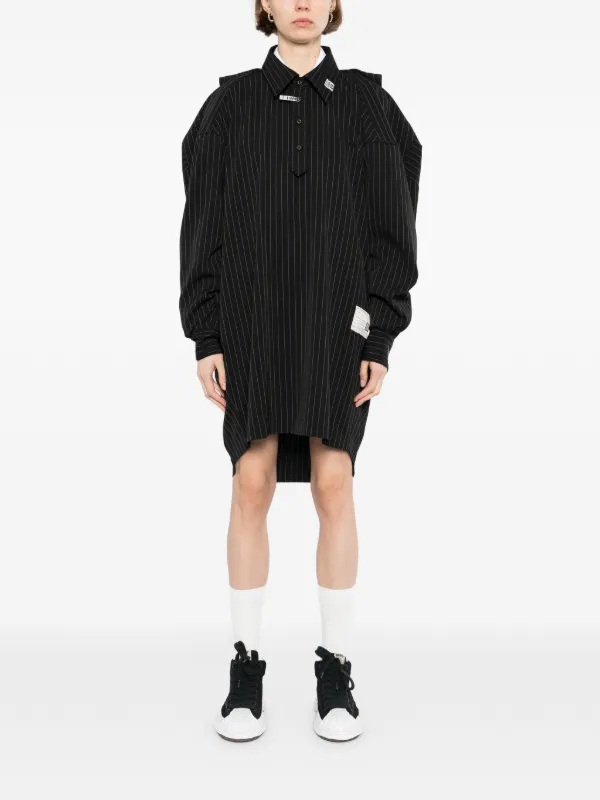 Maison MIHARA YASUHIRO Pinstripe Mini Dress | Black