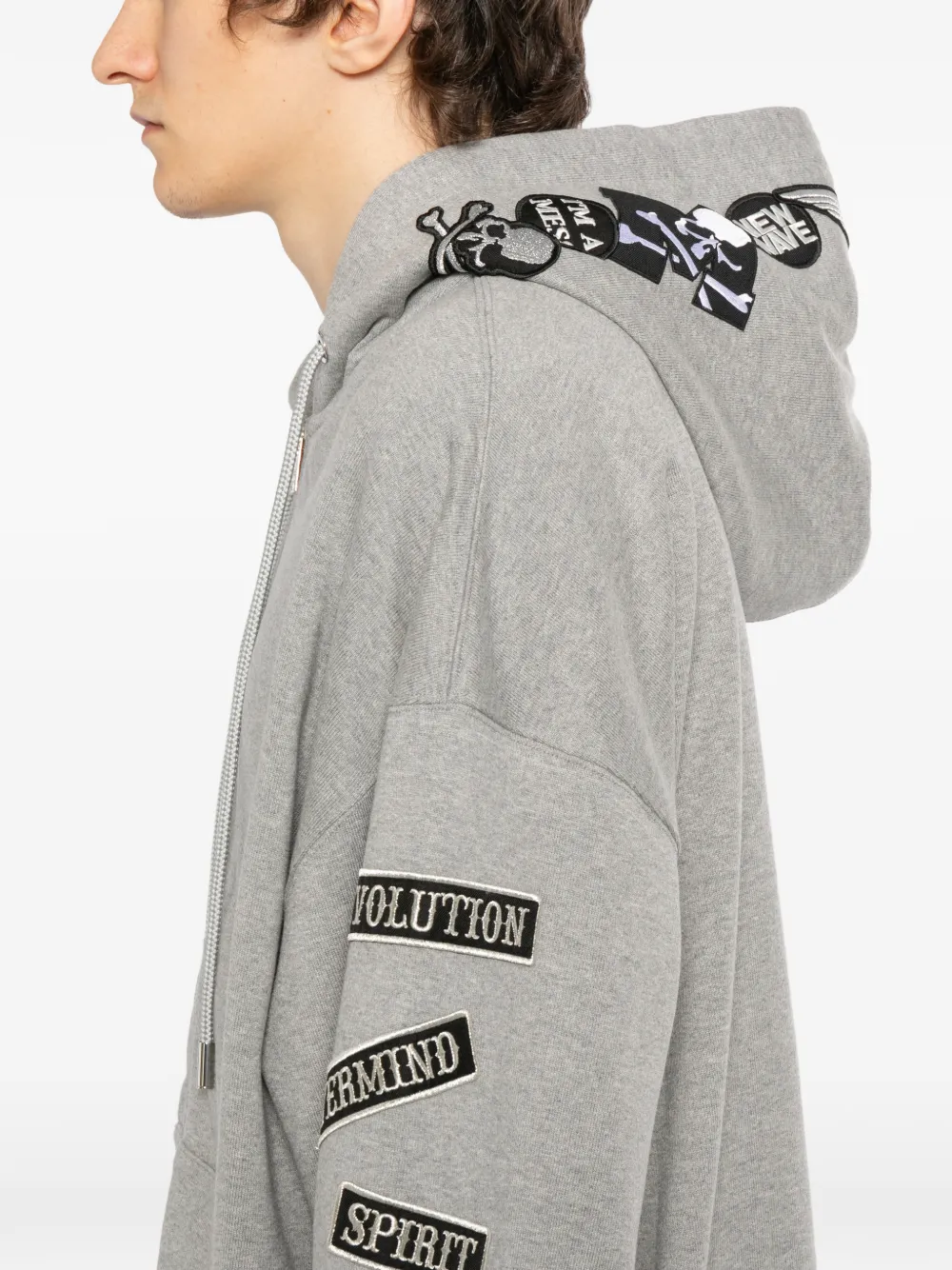 Mastermind Japan Hoodie met tekst Grijs