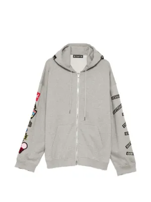 Chrome Hearts cross-patch zip-up Hoodie | Grey | FARFETCH