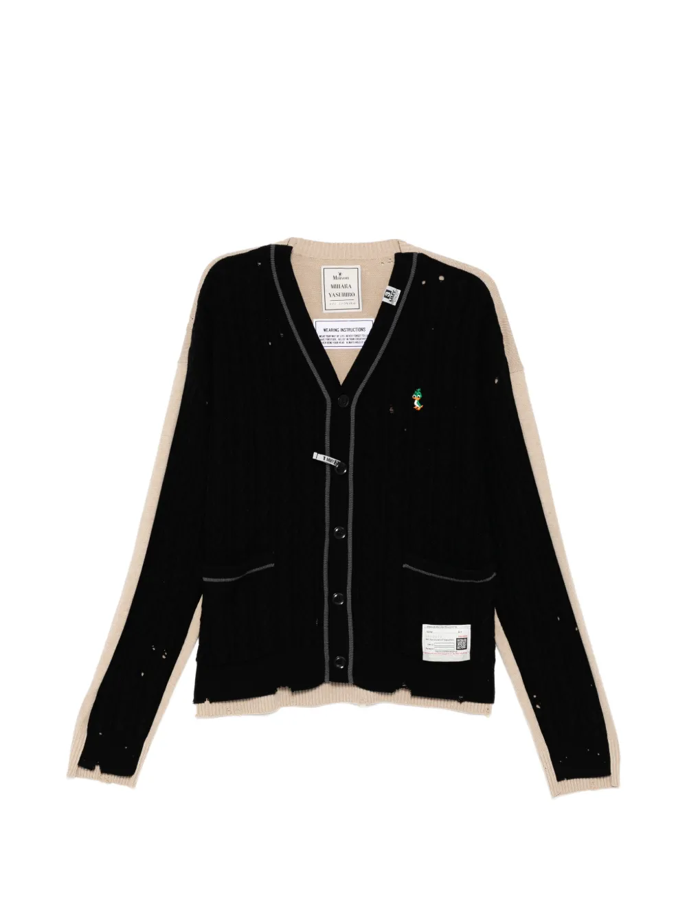 Maison MIHARA YASUHIRO logo-embroidered cardigan - Black