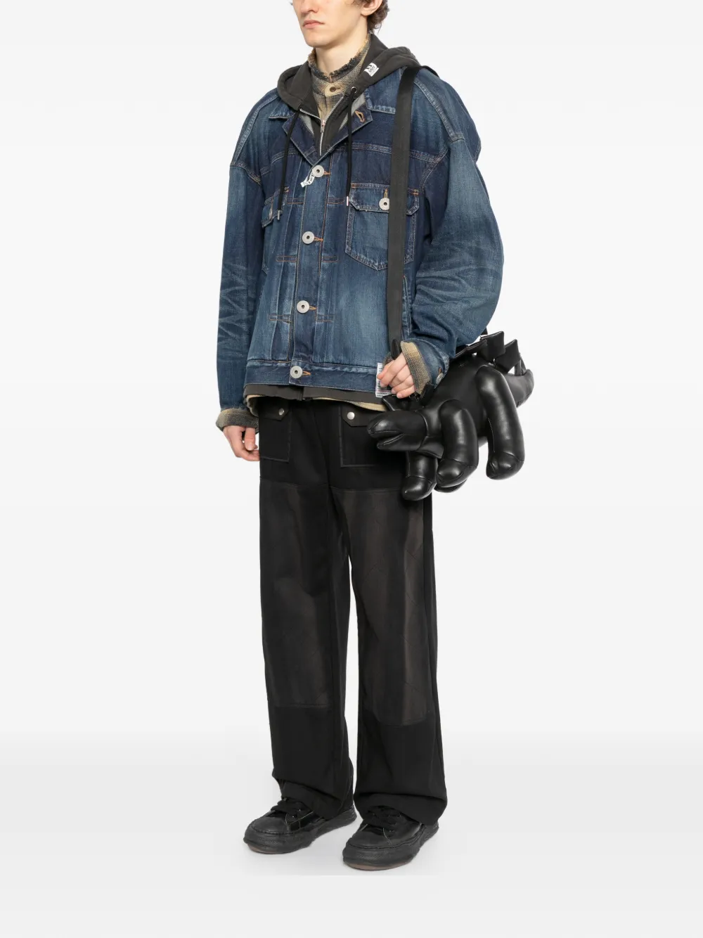  Maison Mihara Yasuhiro Dinosaur Shoulder Bag - Black 