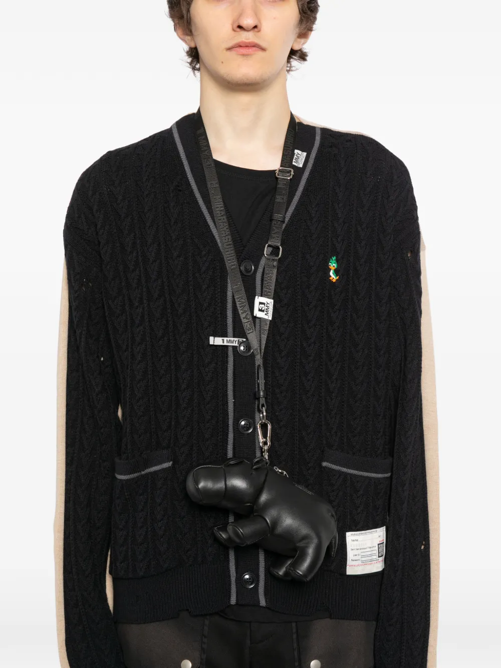 Maison MIHARA YASUHIRO Hippo schoudertas met hanger Zwart