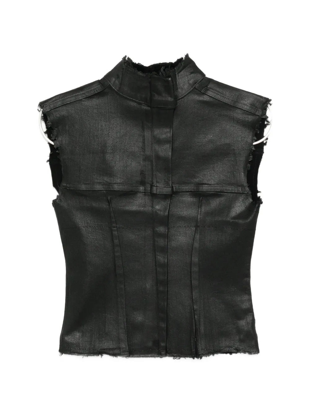 Ottolinger glazed denim vest - Nero