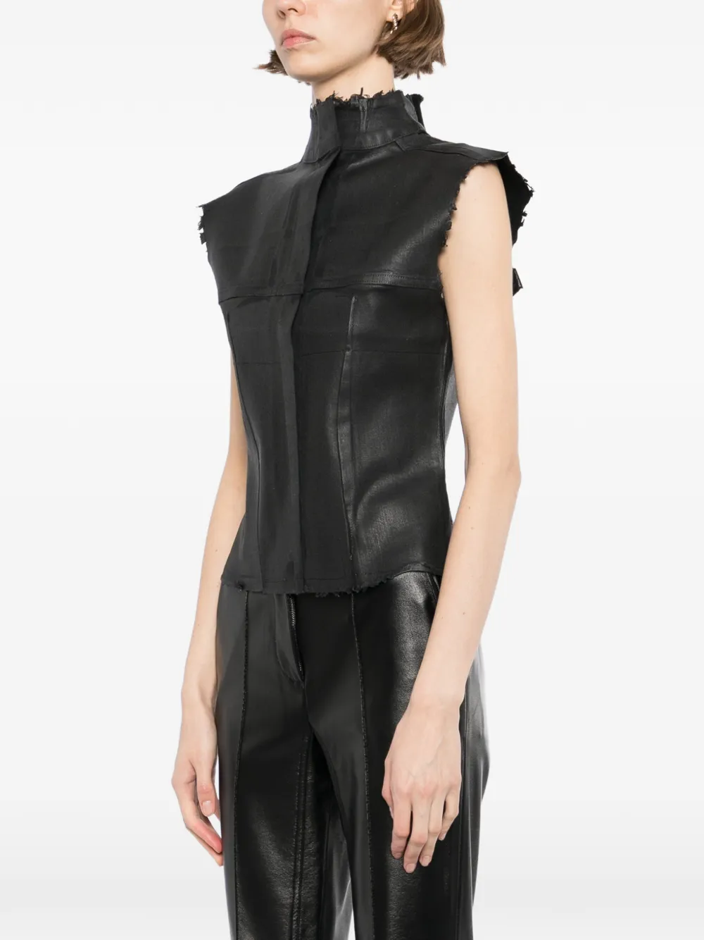  Ottolinger Glazed Denim Vest - Black 