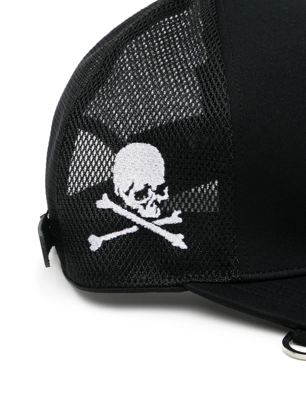 Mastermind Japan Mesh pet met geborduurde doodskop Zwart