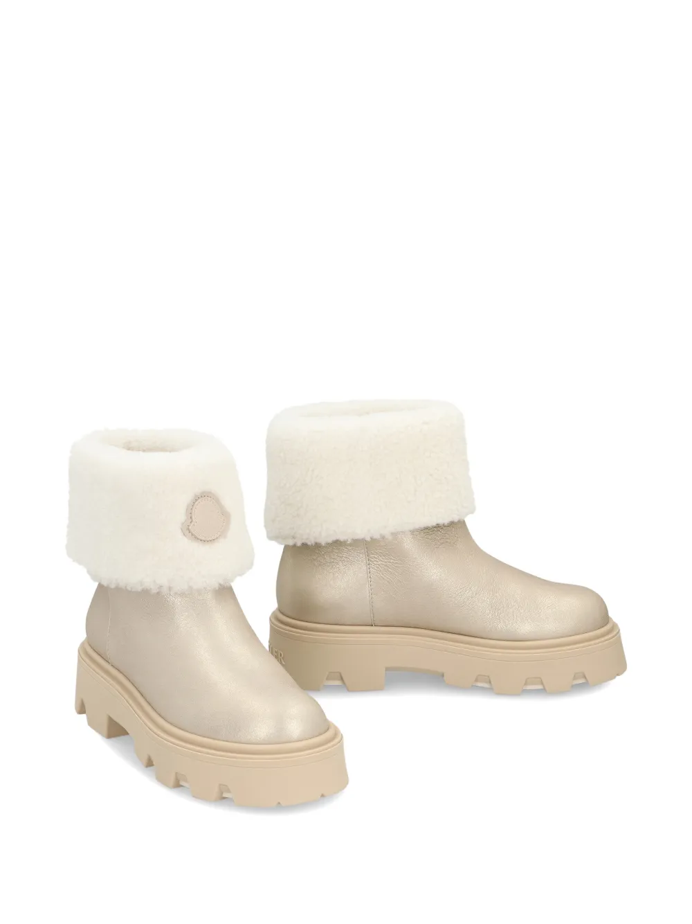 Moncler Aurea shearling boots Beige