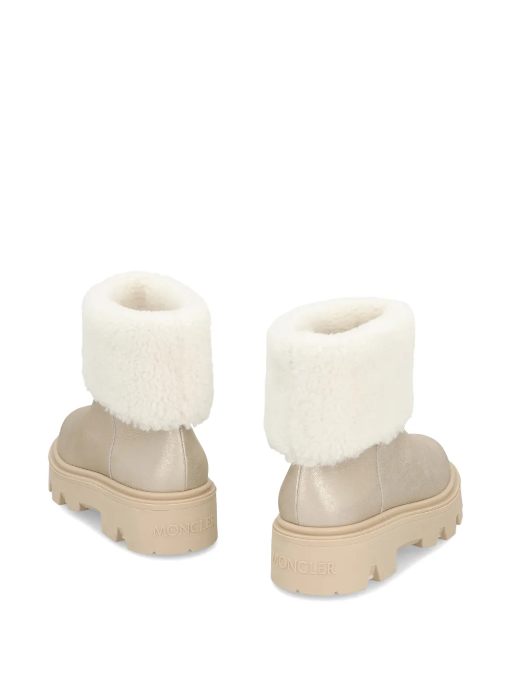 Moncler Aurea shearling boots Beige