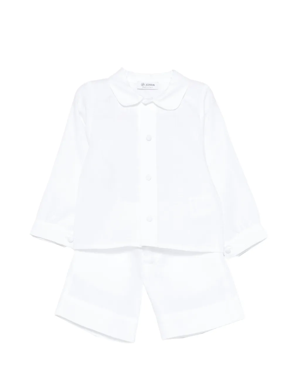 JESURUM BABY collared shirt and shorts set - Bianco