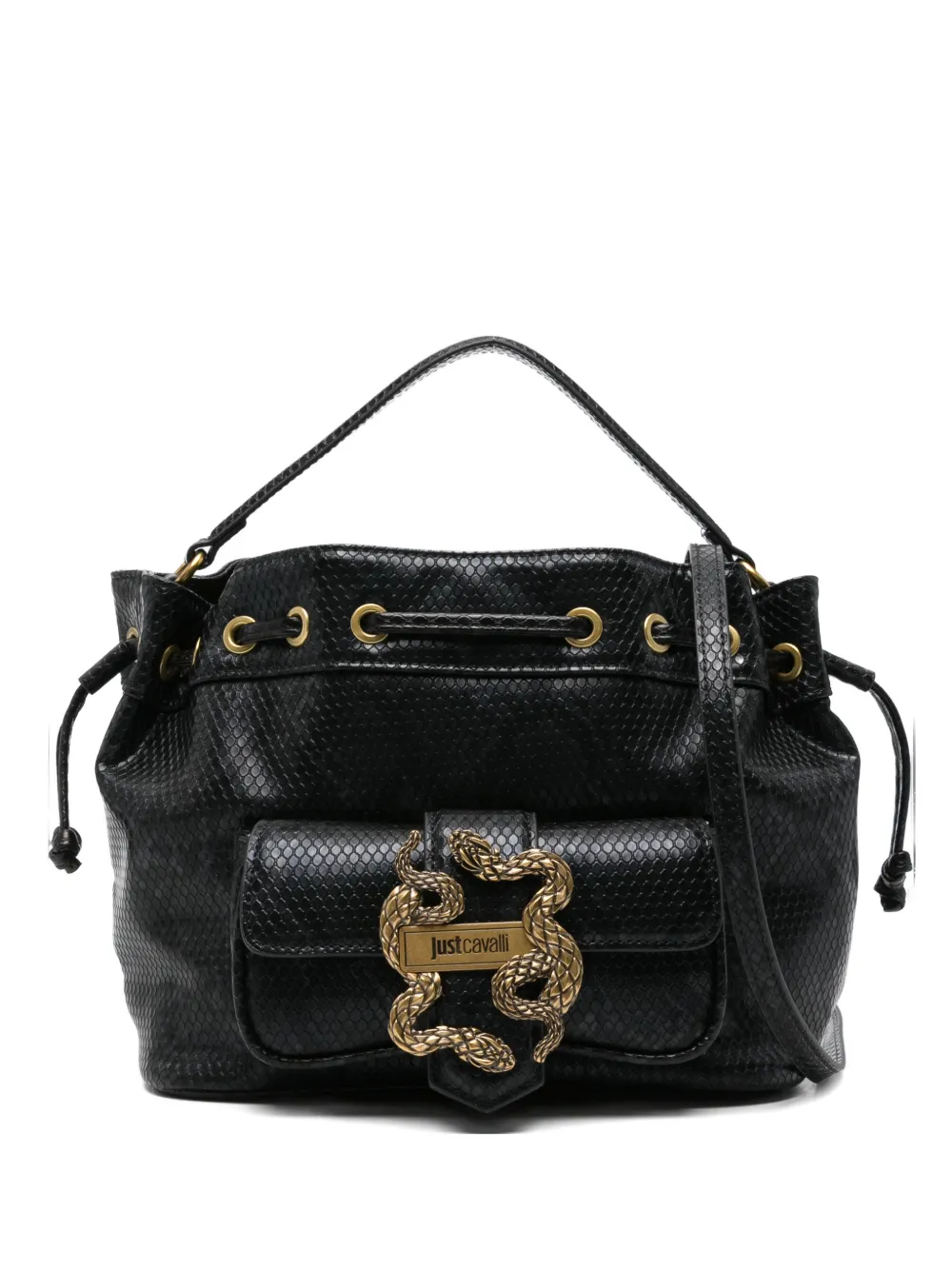 Just Cavalli Borsa tote con coulisse - Nero