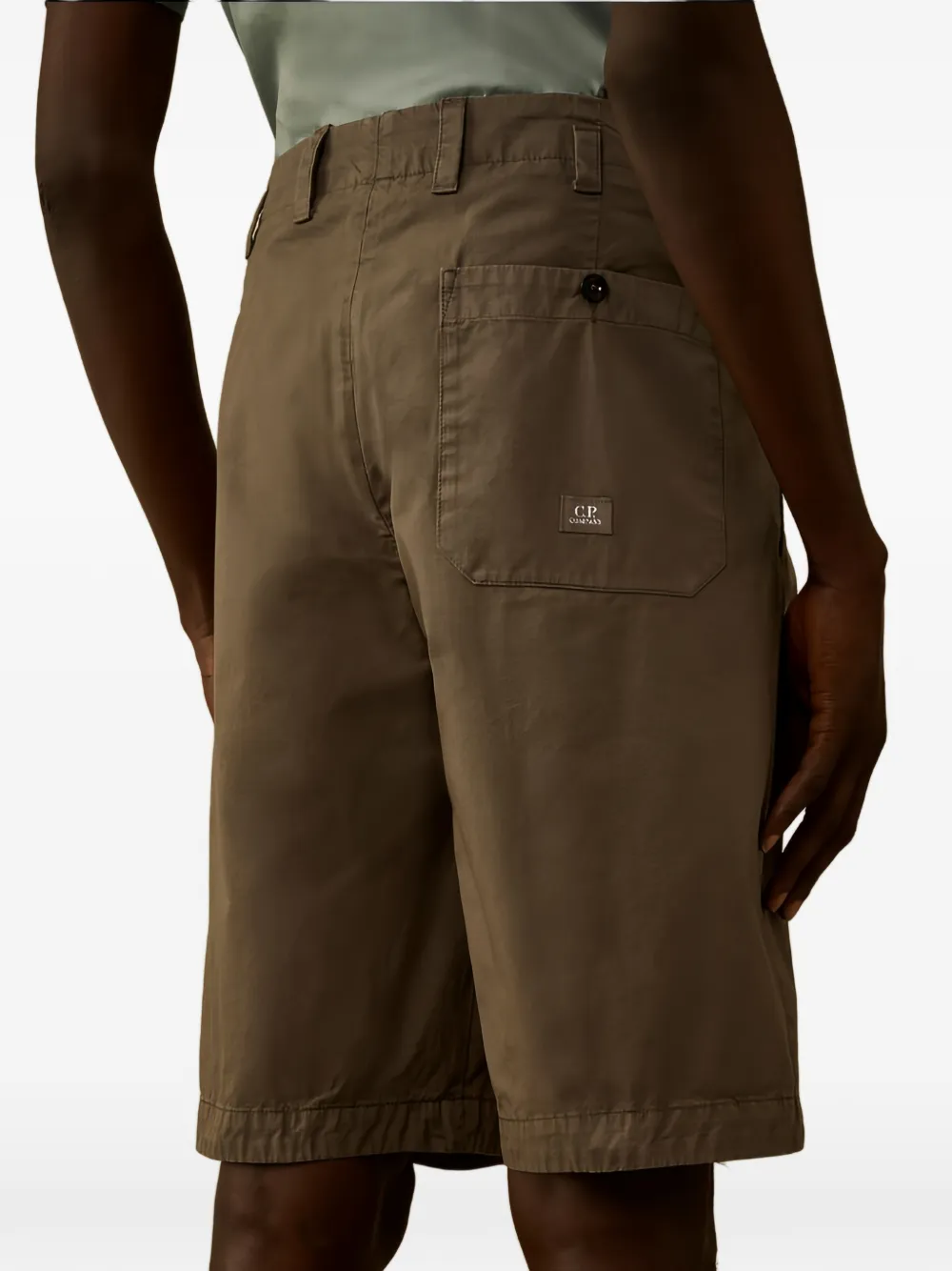 C.P. Company Katoenen gabardine ruimvallende shorts Bruin