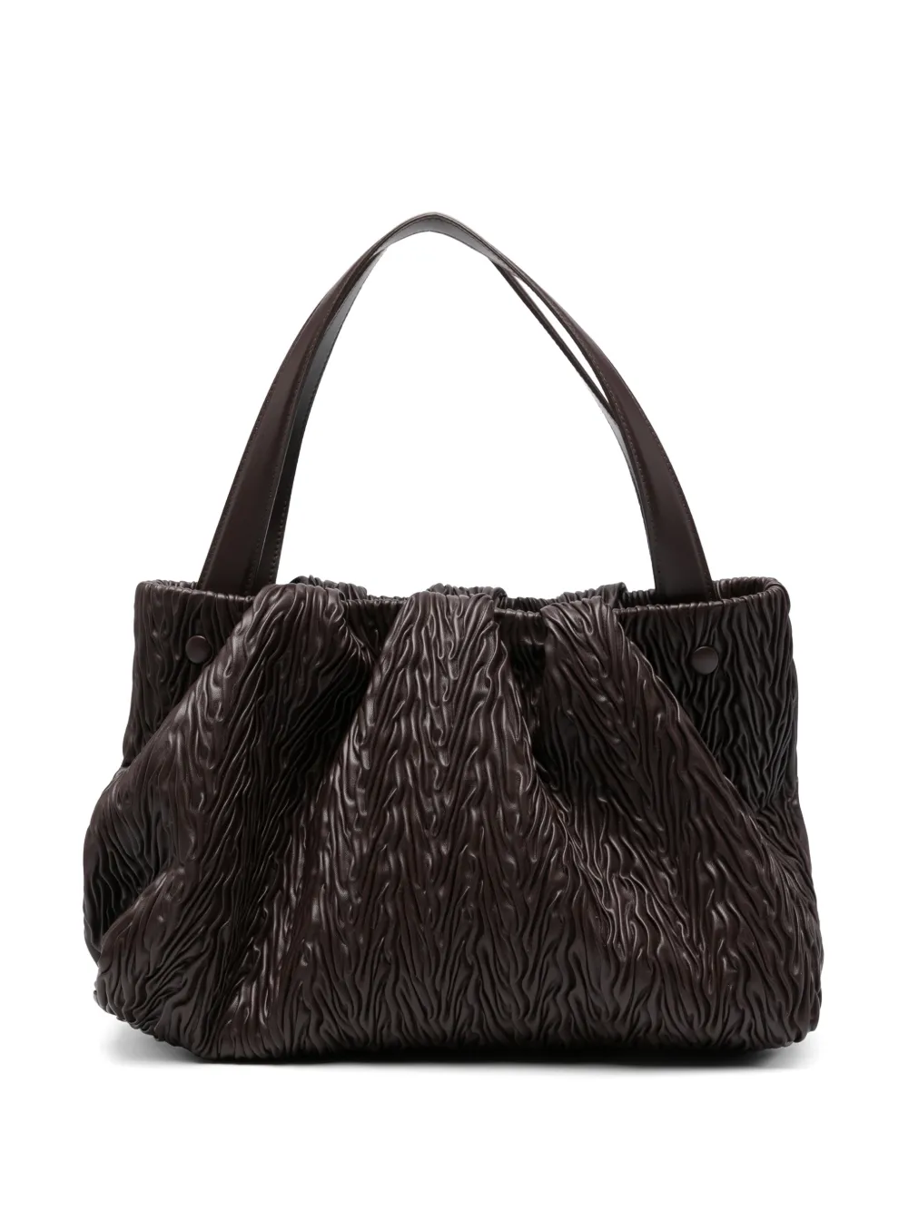 Themoirè textured tote bag - Marrone
