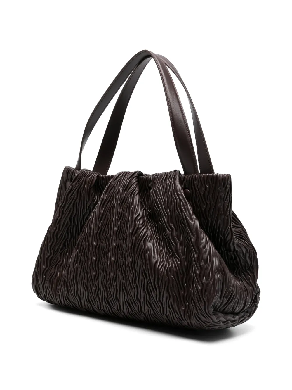  Themoirè Textured Tote Bag - Brown 