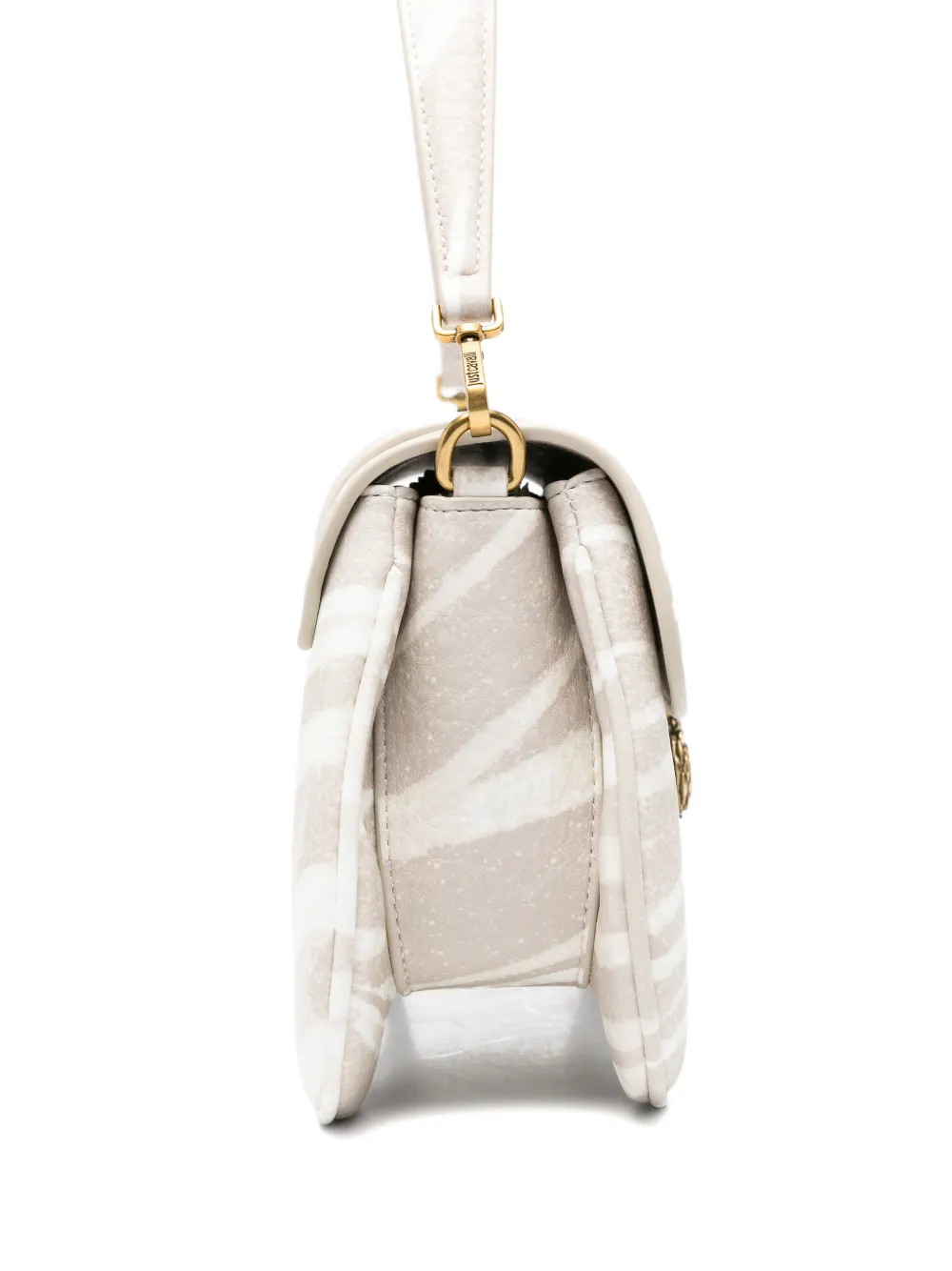 Zebra-Print Buckle Tote Bag