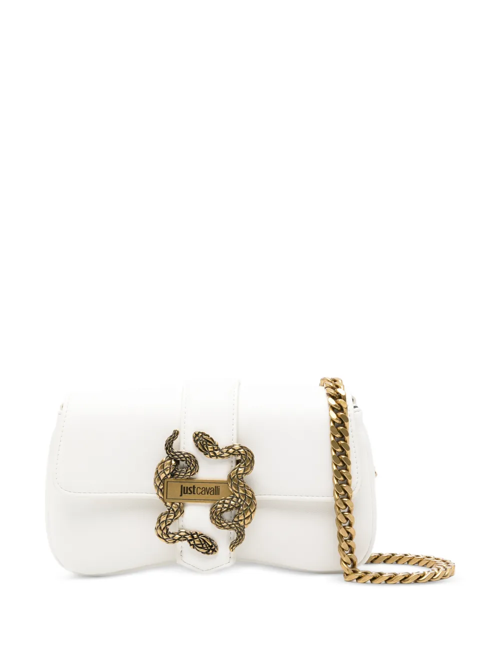 Just Cavalli snake chain clutch bag - Bianco