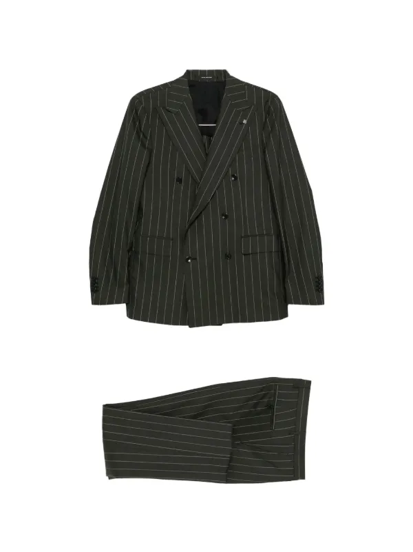 Tagliatore ピンストライプ ダブルスーツ | グリーン | FARFETCH JP