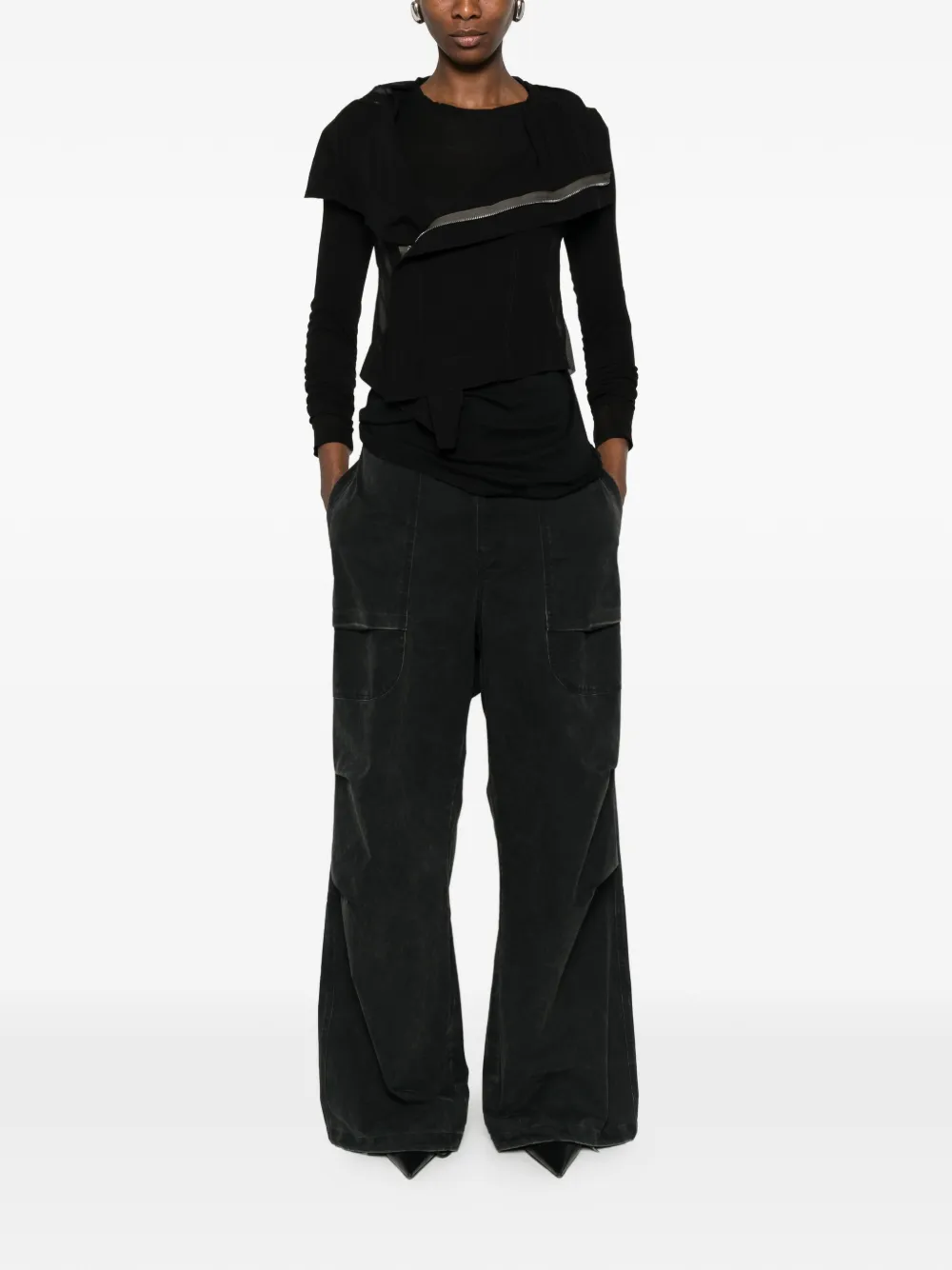  Rick Owens Draped Jacket - Black 