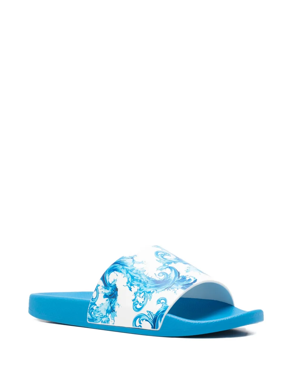 Versace Jeans Couture printed slides Blauw