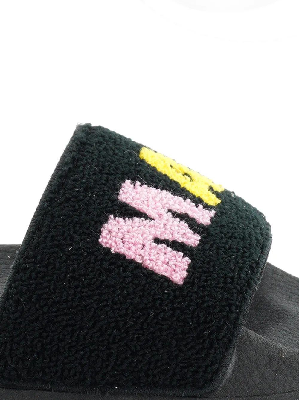 Marni Kids Slippers met letters Zwart