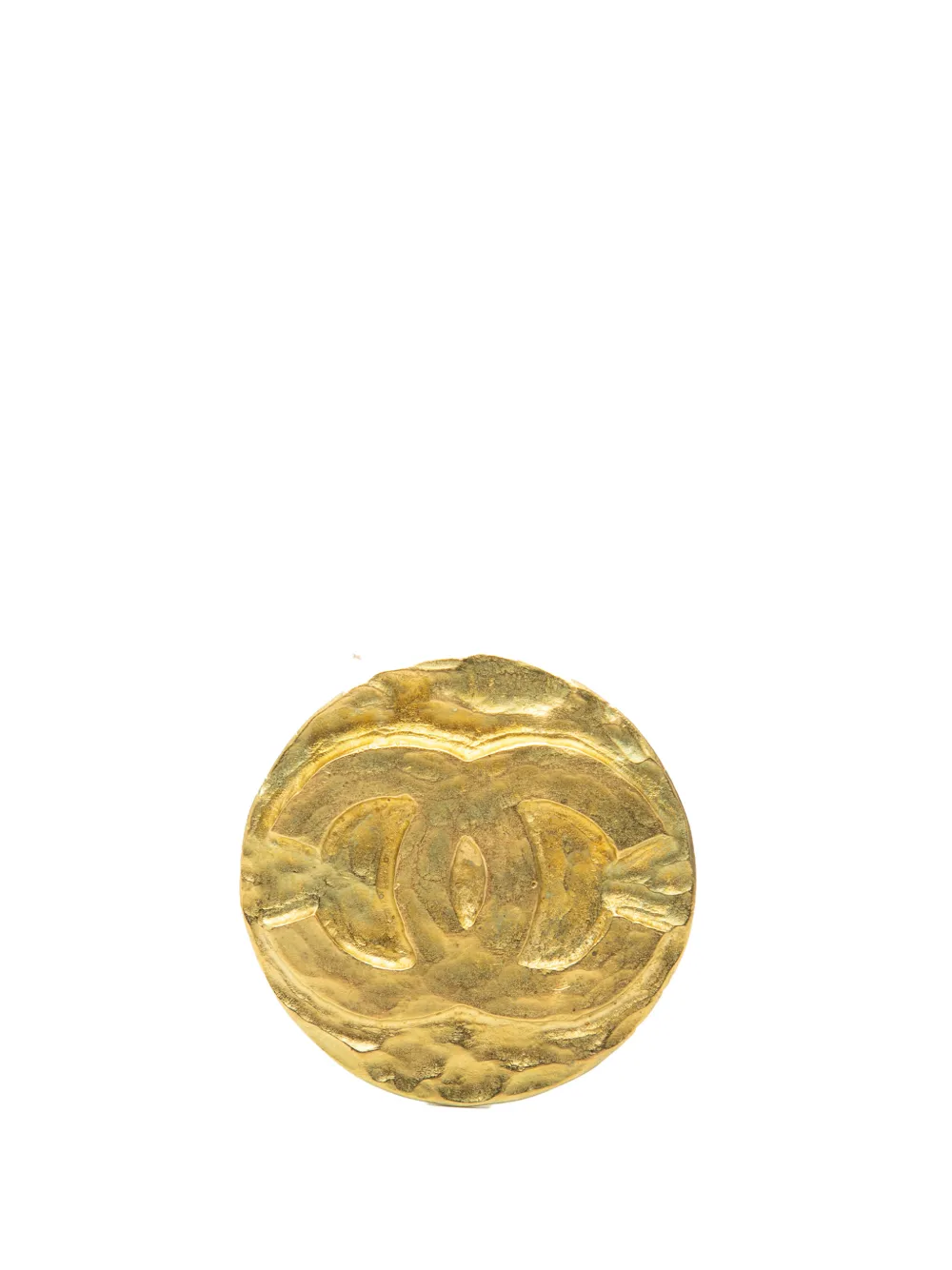 CHANEL Pre-Owned Spilla con logo CC placcata oro 1995