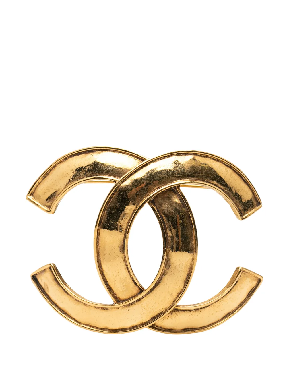 CHANEL Pre-Owned Spilla con logo CC placcata oro 1994