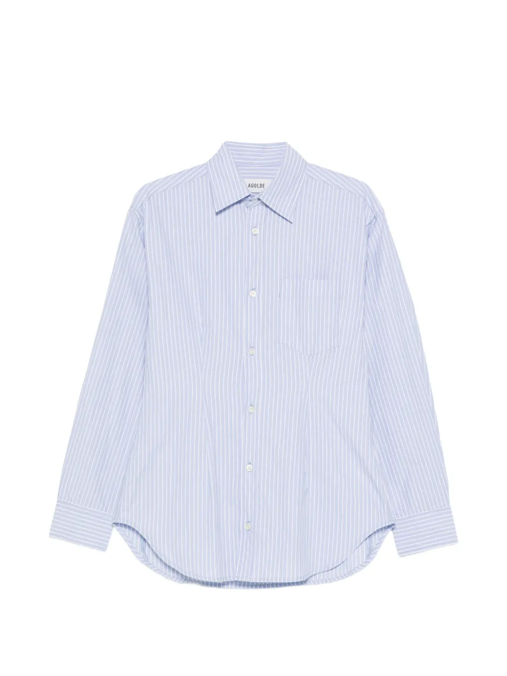 AGOLDE striped chest-pocket shirt - Blu