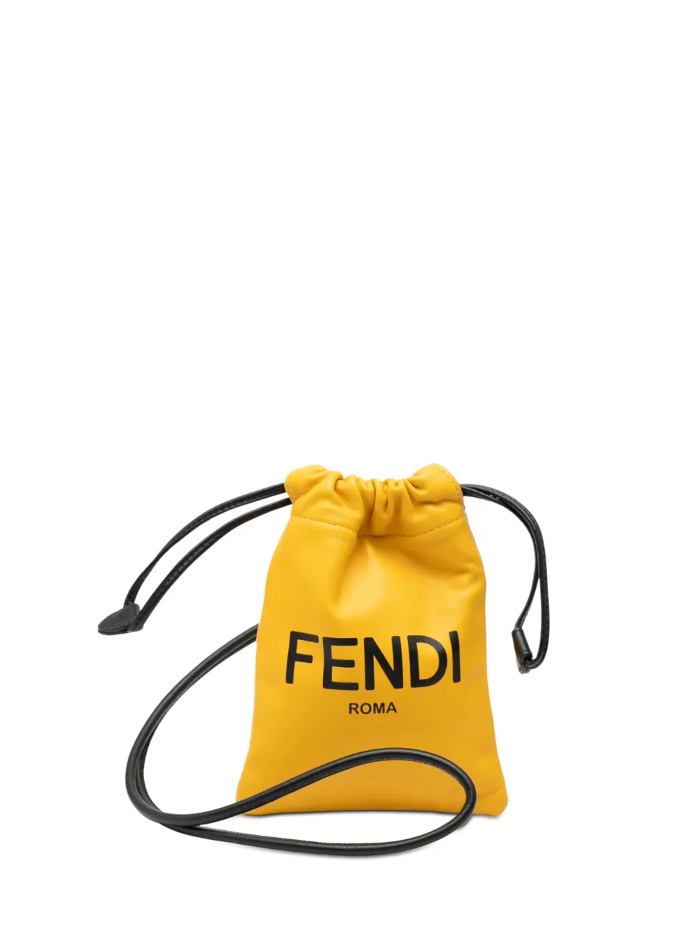 Fendi Pre-Owned Pouch per smartphone in napap con logo 2010-2026 - Giallo